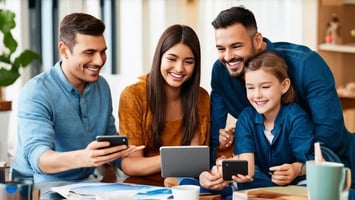 family playing GTL on their phone